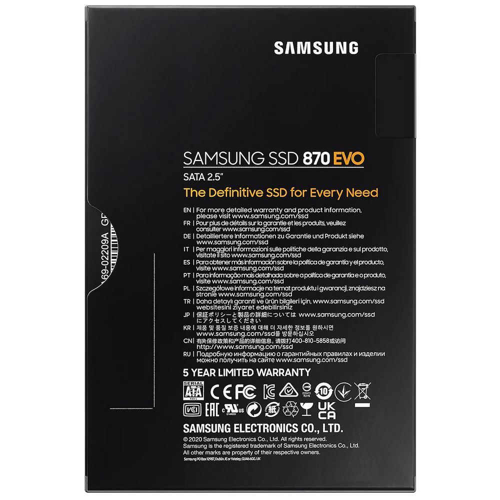 Накопитель SSD 2.5'' 500ГБ  870 EVO, SATA III, 3D V-NAND TLC, 560/530 Мб/с Samsung MZ-77E500B/EU 100677