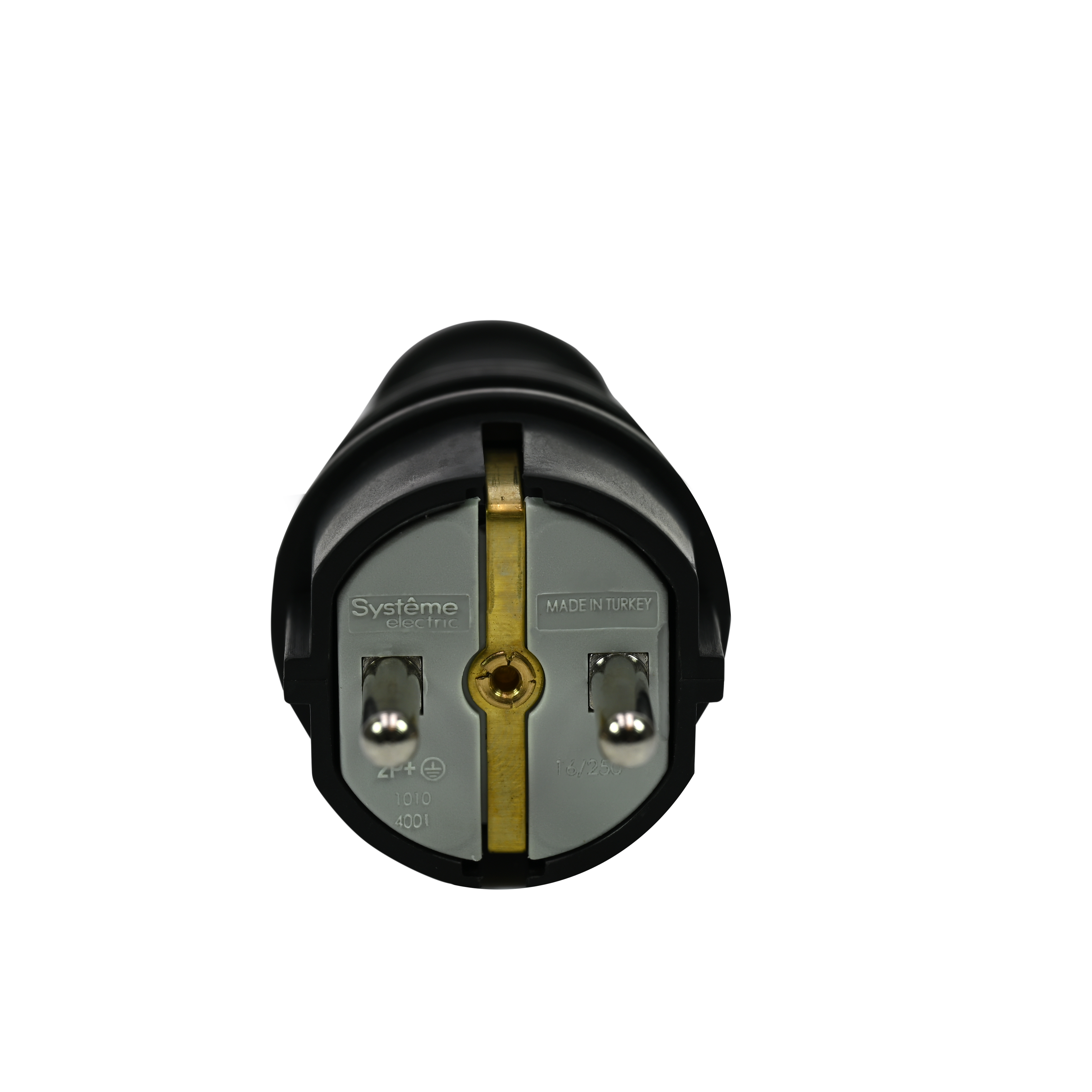 Вилка 2К+З прямая каучуковая 16А/250В IP44 Чёрная MultiSet Systeme Electric MST4001BK