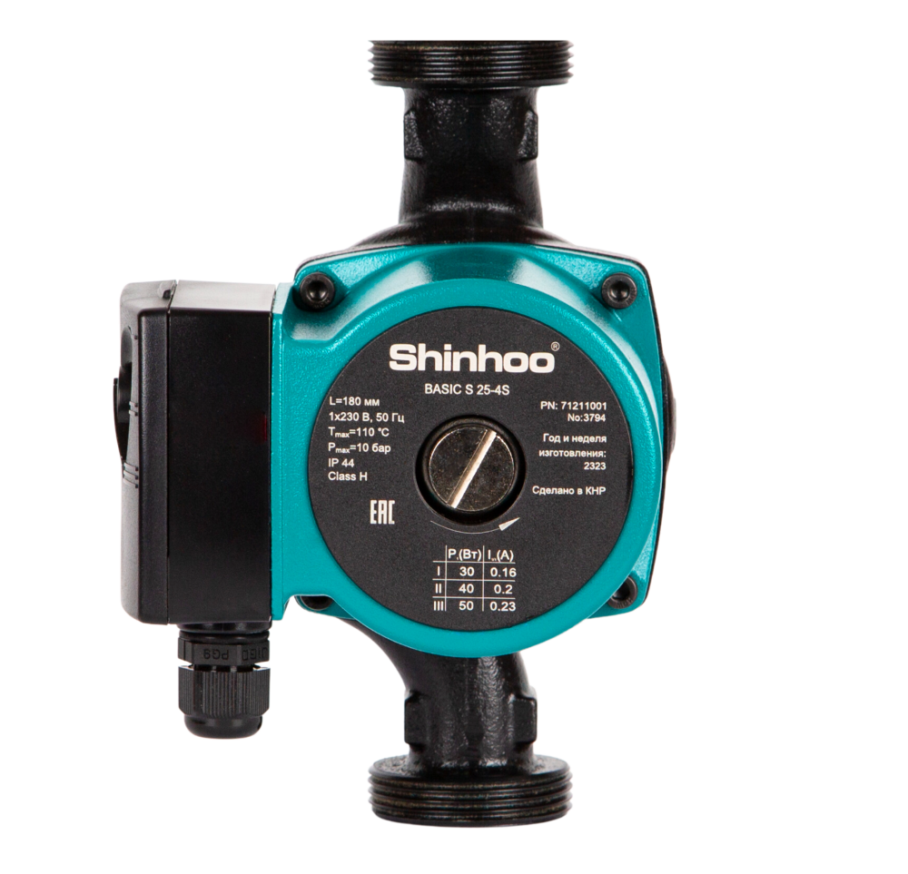 Насос циркуляционный BASIC S 25-6S 180 1x230V 3   скорости Shinhoo 71211002
