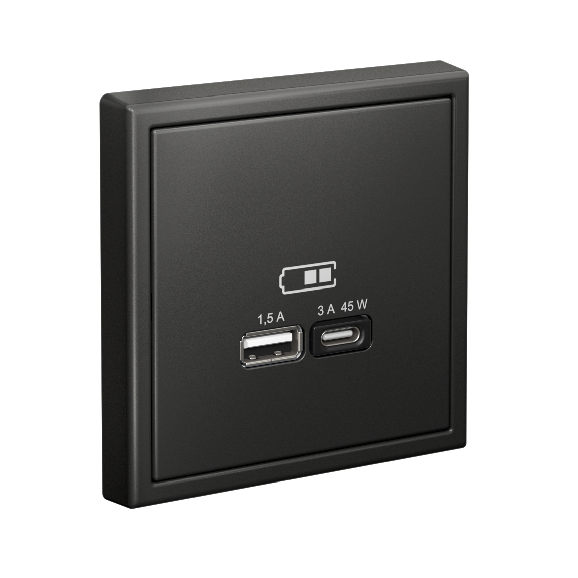 ARTGALLERY USB розетка A + тип-C 45Вт высокоскор.заряд. QC, PD, механизм, базальт Systeme Electric GAL001429