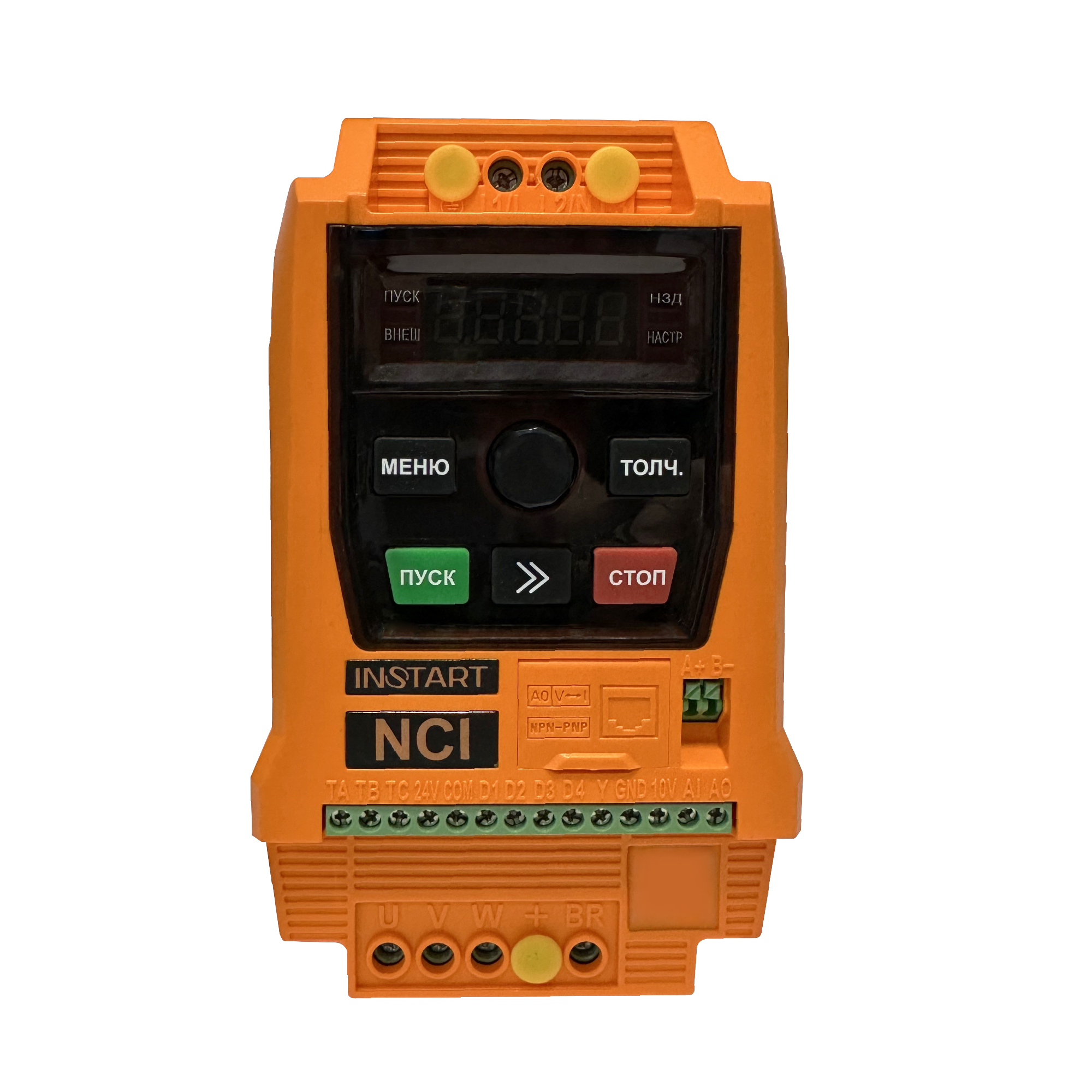 Преобразователь частоты NCI-G5.5/P7.5-4B 5.5 7.5кВтG/P режим, 13 17АG/P режим, асинхронный/синхронный электродвигатель, встроенная панель сьемная-опция, встроенный тормозной модуль, Modbus RTU, IP20 Instart 00112500
