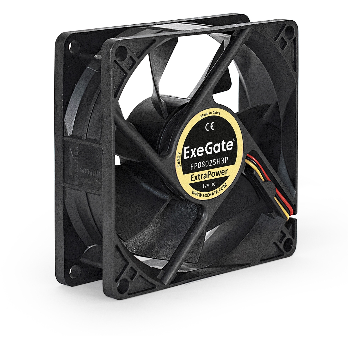 Вентилятор для корпуса 12В DC, 80x80x25 мм, 3pin, 2800RPM, 24dBA, гидродинамический подшипник ExeGate EX253948RUS
