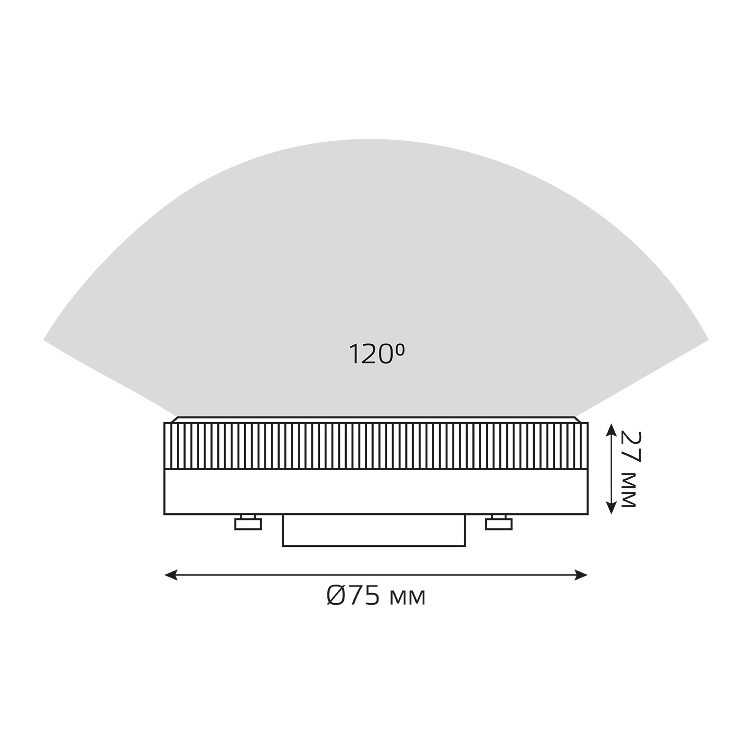 Лампа светодиодная LED 8 Вт 680 лм 3000К таблетка теплый GX53 AC 220В Black Gauss GAUSS 108008108