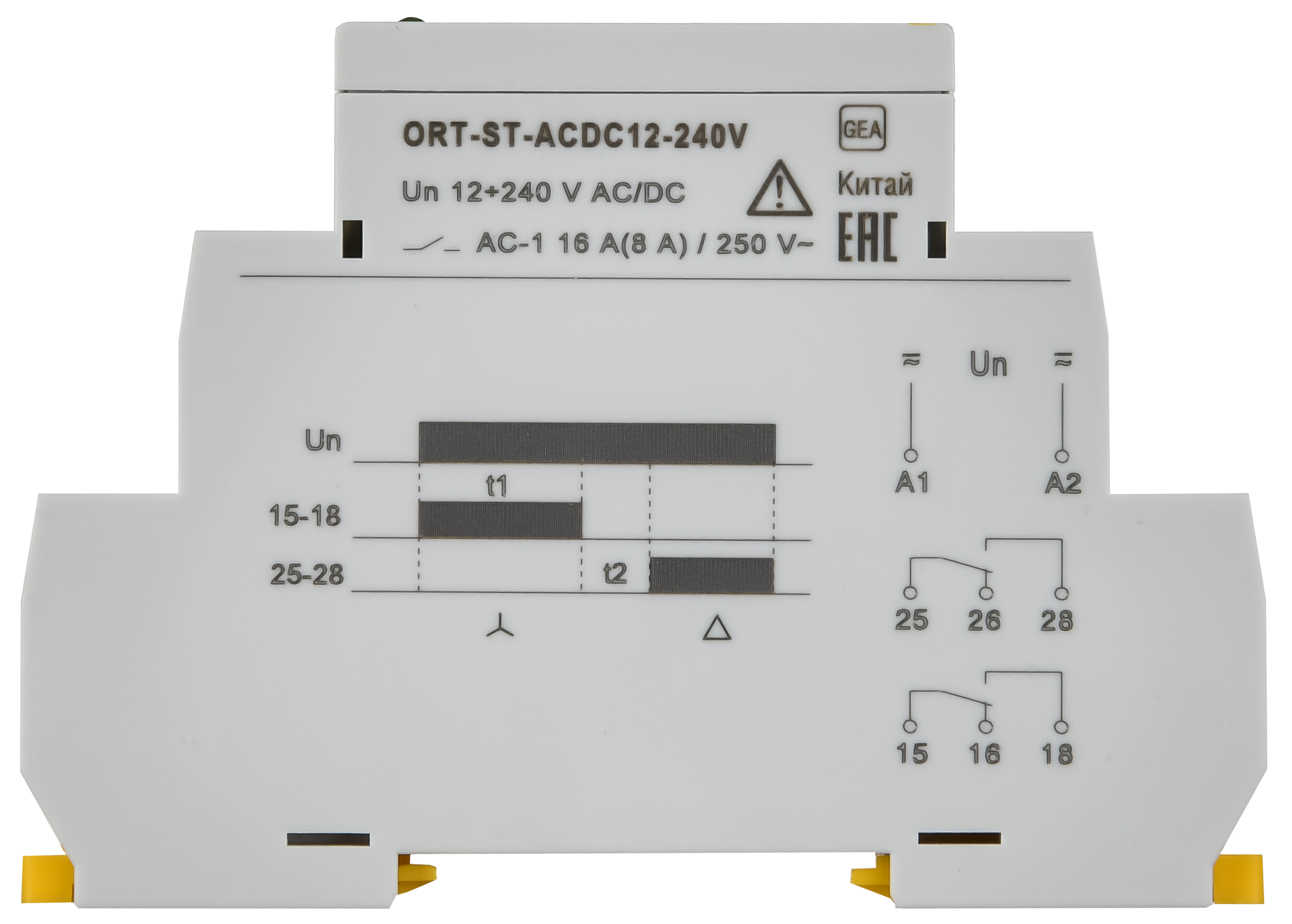 Реле пуска звезда/треугольник ORT.12-230 В AC/DC ONI ORT-ST-ACDC12-240V