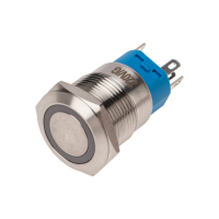 Кнопка антивандальная 19 250В Фикс (5с) ON-OFF/OFF-ON подсв/зеленая REXANT 36-3443