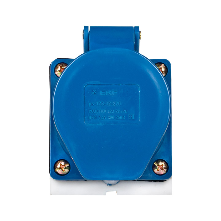 Розетка кабельная 32А 2Р+Е IP44 на поверхность 220В EKF ps-123-32-220