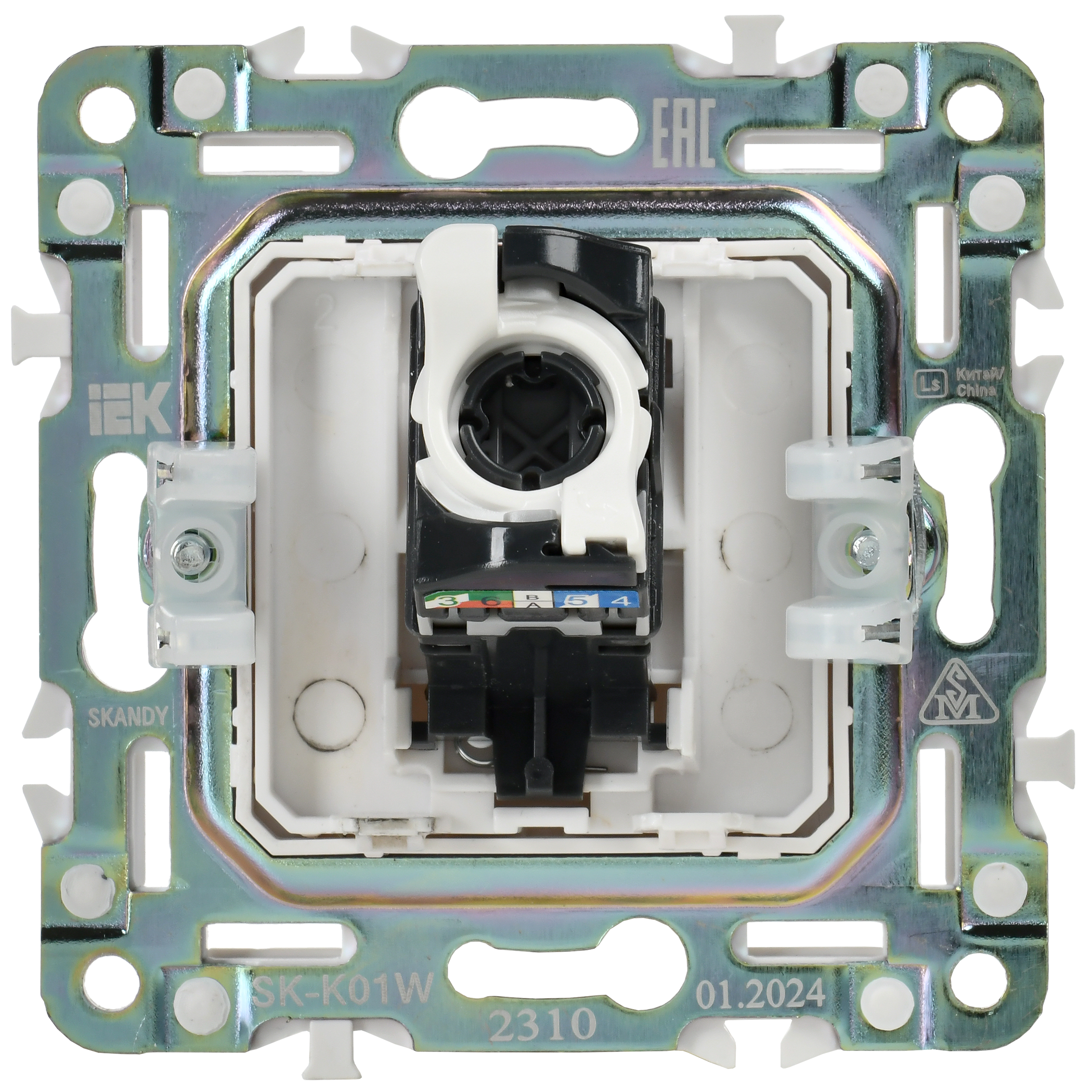 SKANDY Розетка компьютерная RJ45 кат.5E SK-K01W арктический белый IEK SK-K10-1-K01