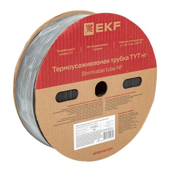 Трубка термоусаживаемая ТУТ нг 50/25 черная рулон PROxima EKF tut-50-b