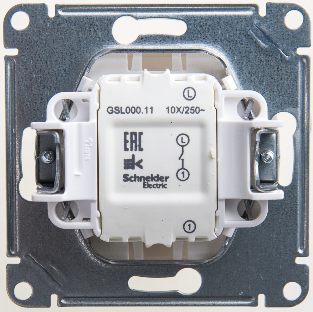 Выключатель GLOSSA одноклавишный, схема 1, в рамку, перламутр Systeme Electric GSL000611