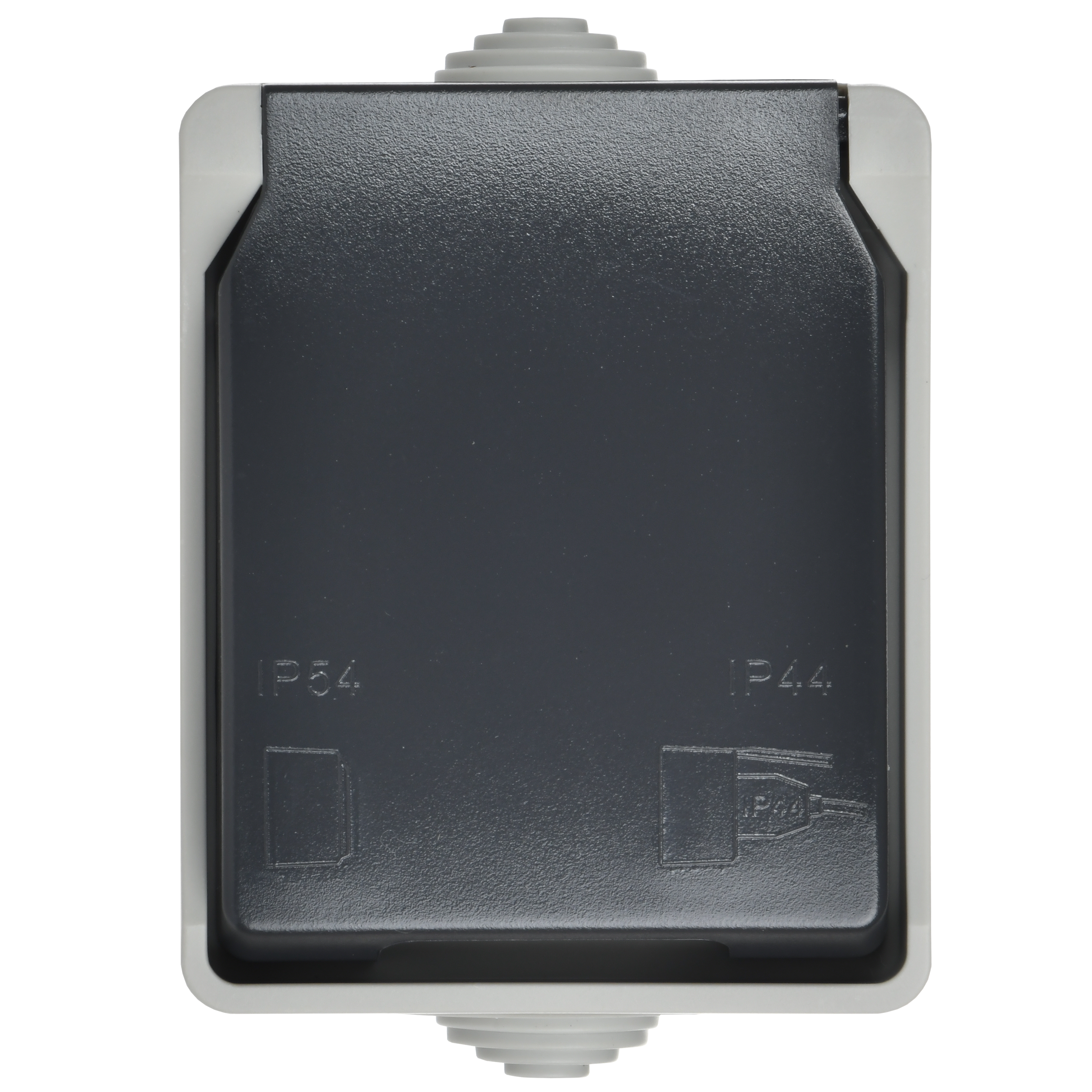 ФОРС Розетка наружная с заземлением с крышкой IP54 IEK ERS12-K03-16-54-DC