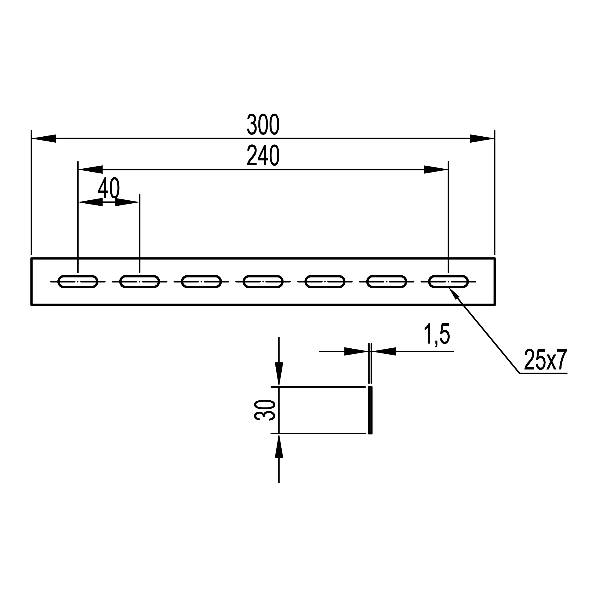 Пластина соединительная боковая 7 отверстий DKC FC34247
