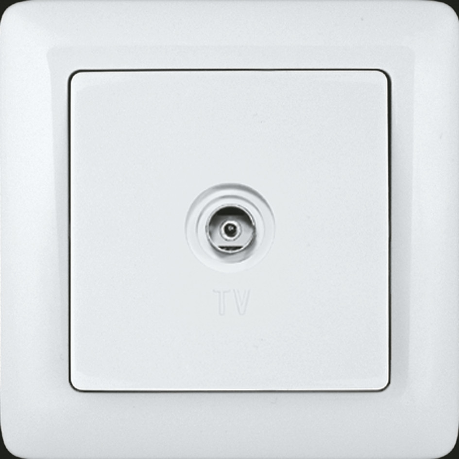 ХИТ Розетка телевизионная TV наружная оконечная белая Systeme Electric RAT-1A3-B