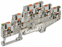ARMAFIX Клемма пружинная Push-in CP-ML-PEN 3 ур. земля-низ 2,5мм2 серая IEK YCT23-03-3-K03-002