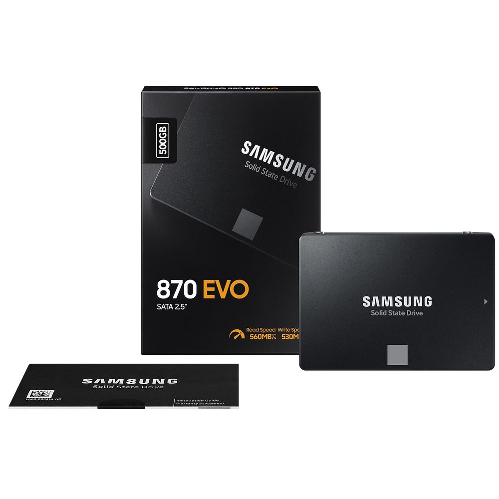 Накопитель SSD 2.5'' 500ГБ  870 EVO, SATA III, 3D V-NAND TLC, 560/530 Мб/с Samsung MZ-77E500B/EU 100677