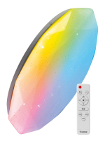 Светильник светодиодный ДБО-75 настенно-потолочный управляемый DIAMOND-RGB 230В 3000-6500K 6000Лм 502x83мм с RGB подсветкой Космос KSDiamRGB75W