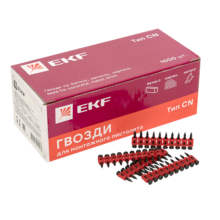 Гвозди для монтажного пистолета 17 мм (упак. - 1000 шт.) Expert EKF cpn-2717bg