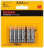Батарейка LR03-4+2BL XTRALIFE Alkaline KODAK Б0064291