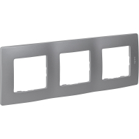 ETIKA Рамка 3 поста алюминий Legrand 672553