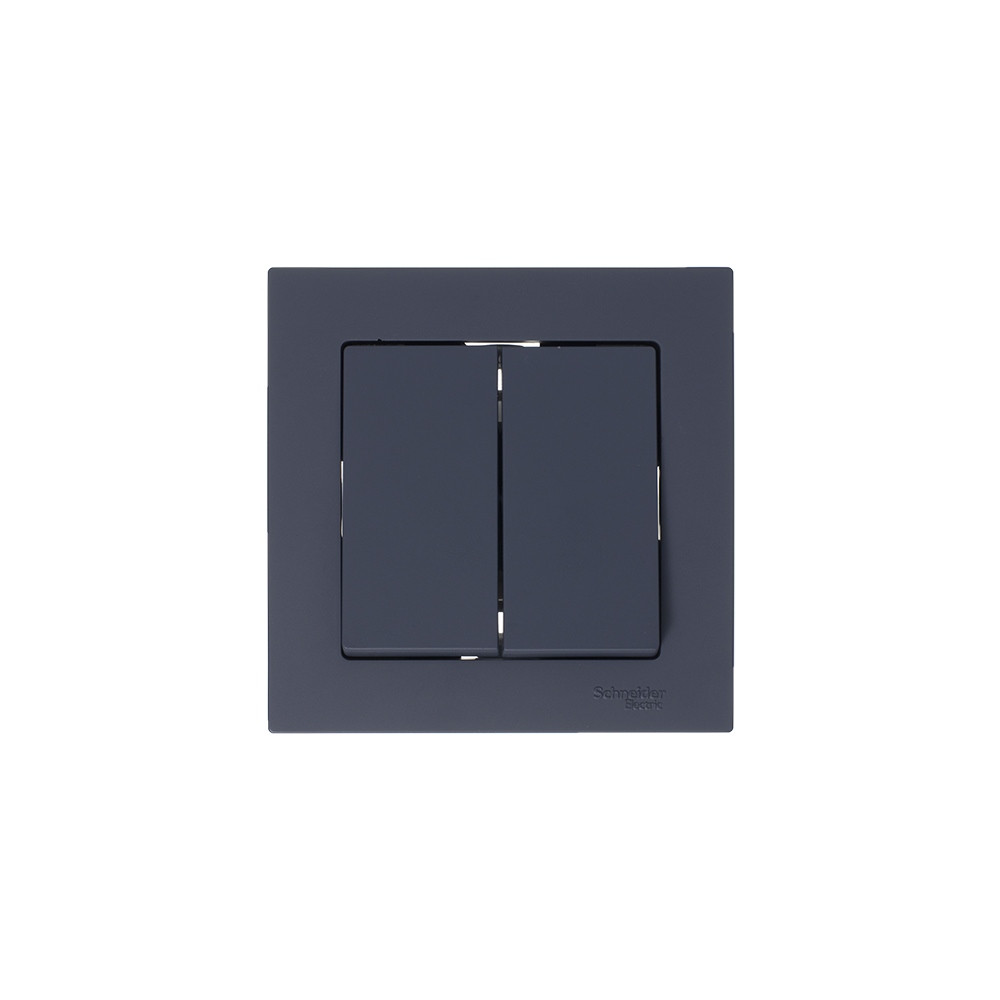 Выключатель двухклавишный ATLASDESIGN схема 5 10АХ механизм грифель Systeme Electric ATN000751