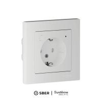 ATLASDESIGN SMART РОЗЕТКА с заземл., со шт., Zigbee, L+N, 16А, мех., БЕЛЫЙ Systeme Electric ATN000145Z