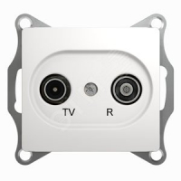 GLOSSA Розетка TV-R одиночная 1DB белый в рамку Systeme Electric GSL000194