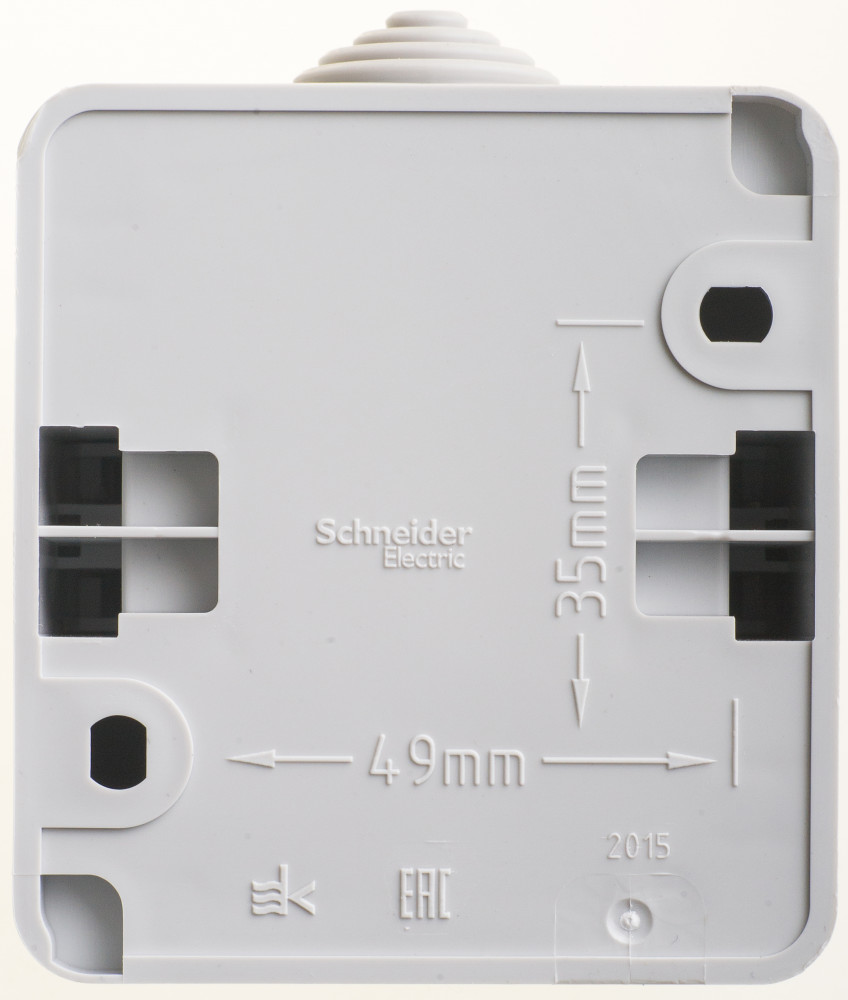 ЭТЮД Выключатель двухклавишный наружный IP44 серый Systeme Electric BA10-042C
