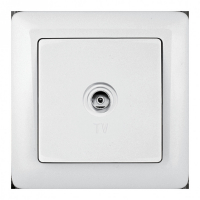 ХИТ Розетка телевизионная TV наружная оконечная белая Systeme Electric RAT-1A3-B