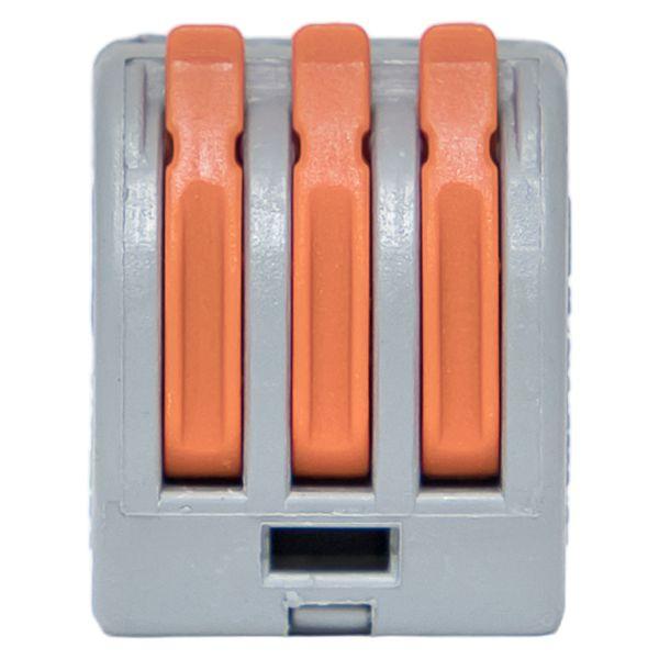 Клемма СМК 222-413 с рычагом 3 отверстия блистер (20шт.) EKF plc-smk-413b-20