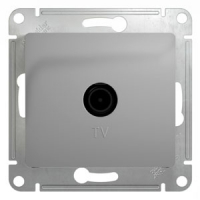 GLOSSA Розетка телевизионная TV одиночная в рамку 1дБ алюминий Systeme Electric GSL000391