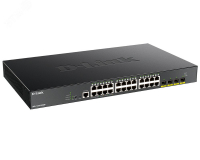 Коммутатор управляемый L2 28 портов RJ45/SFP 10   100 1000 Мб/с PoE 370Вт D-Link DGS-1250-28XMP/A1A 1750555