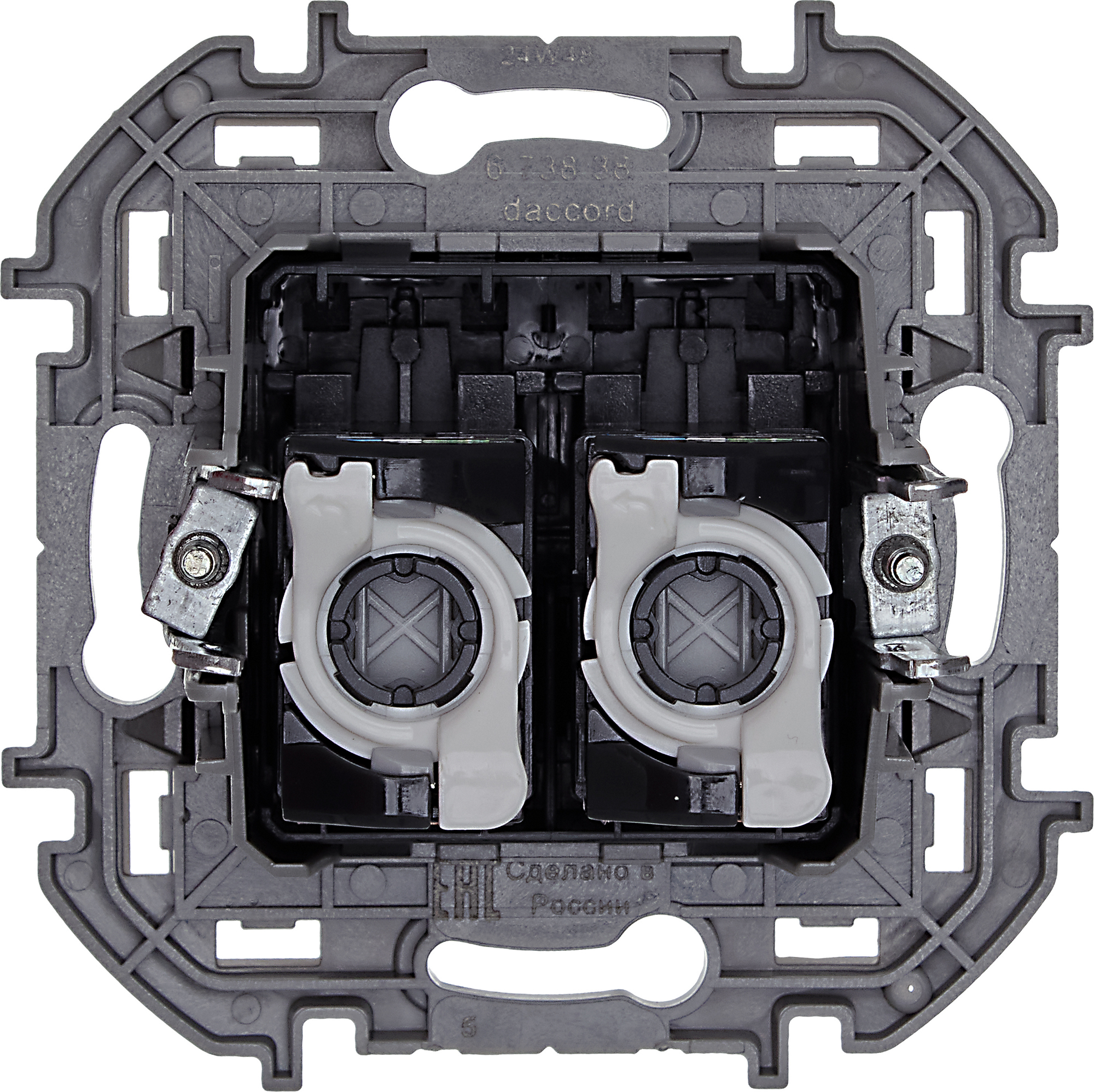 Розетка компьютерная двойная RJ45 категория 5Е UTP антрацит INSPIRIA IEK 673838