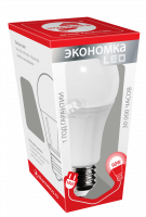 Лампа светодиодная LED 14Вт 220В Е27 D60х118 холодный А60 1400Лм Экономка EcoL14wA60230vE2745