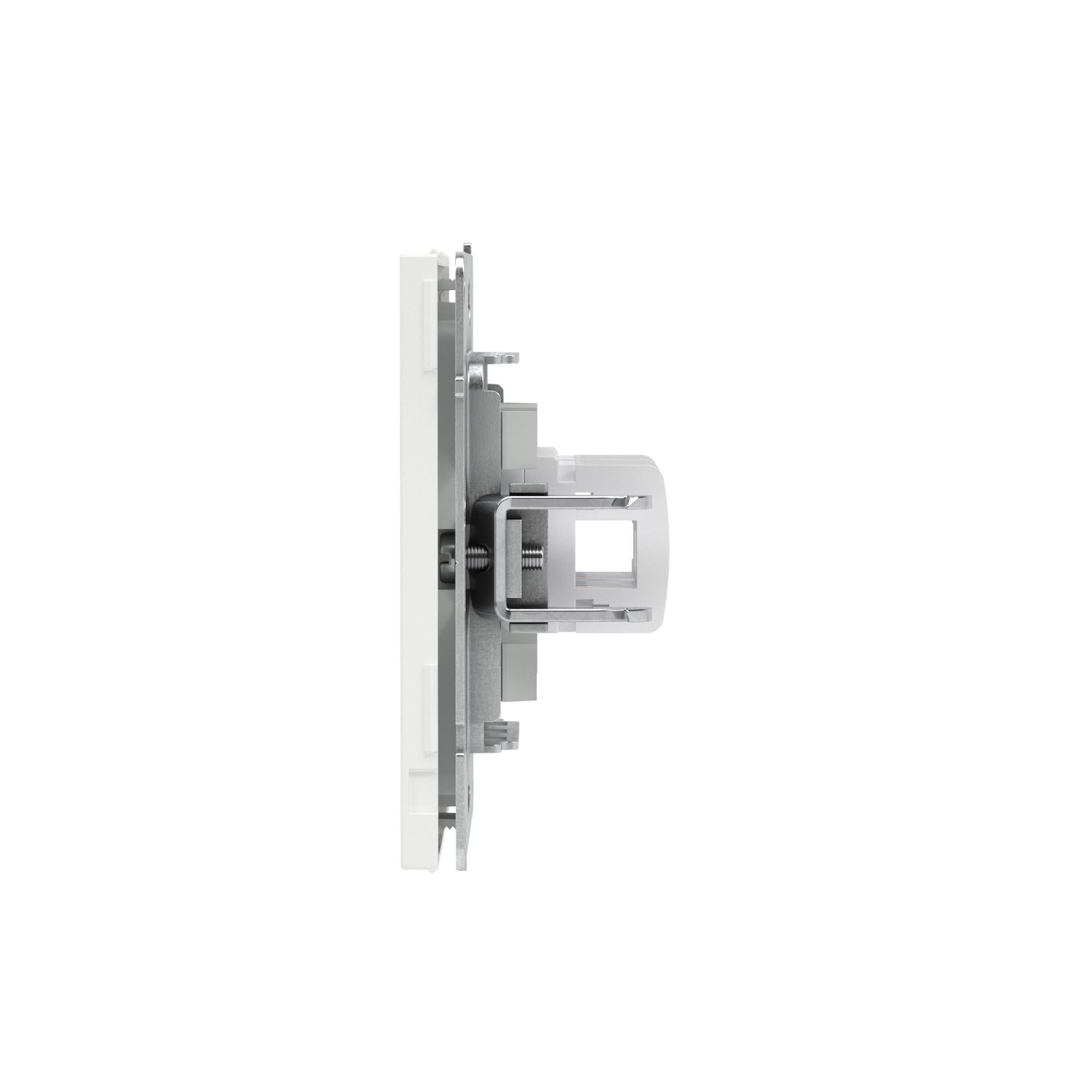 Компьютерная розетка RJ-45 без шторки, кат.5е двойная, KANT, белая магнолия DKC 7000664
