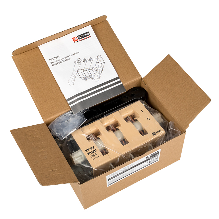 Выключатель-разъединитель ВР32У-31B31250 100А 1 направление с дугогасительными камерами съемная левая/правая рукоятка MAXima EKF uvr32-31b31250