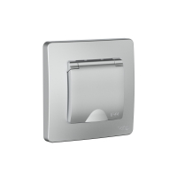 BLANCA С/У IP44 РОЗЕТКА с заземл. со шторк., с крышкой, 16А, 250В, АЛЮМИНИЙ Systeme Electric BLNRS441113