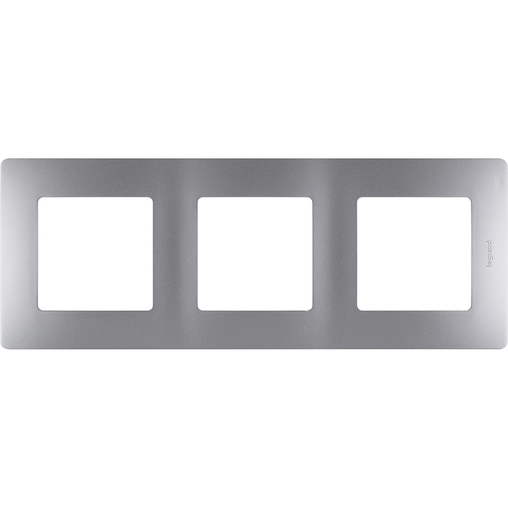 ETIKA Рамка 3 поста алюминий Legrand 672553