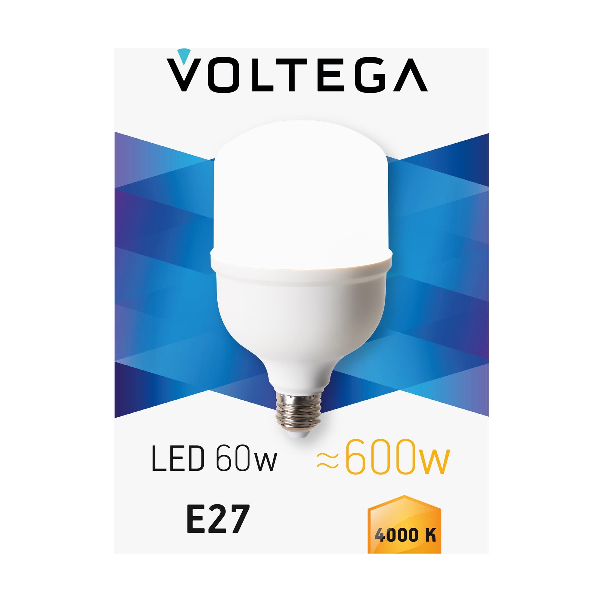 Лампа светодиодная Т140 60Вт 4000К E27 IP20 Voltega 8589 VG10-T140E27-60W