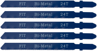 Полотна для э/лобзика по металлу Профи, европ.хвостовик, Bi-metal, 5 шт, 24 TPI FIT 41120
