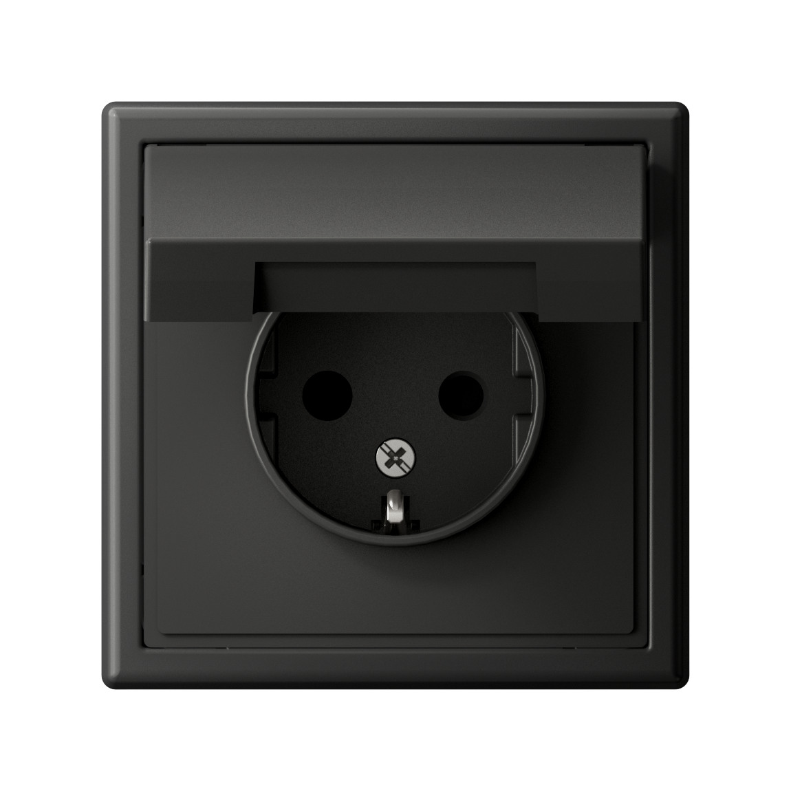 ARTGALLERY розетка с заземл. со шторк. с крышкой, 16А, IP20, механизм, базальт Systeme Electric GAL001446