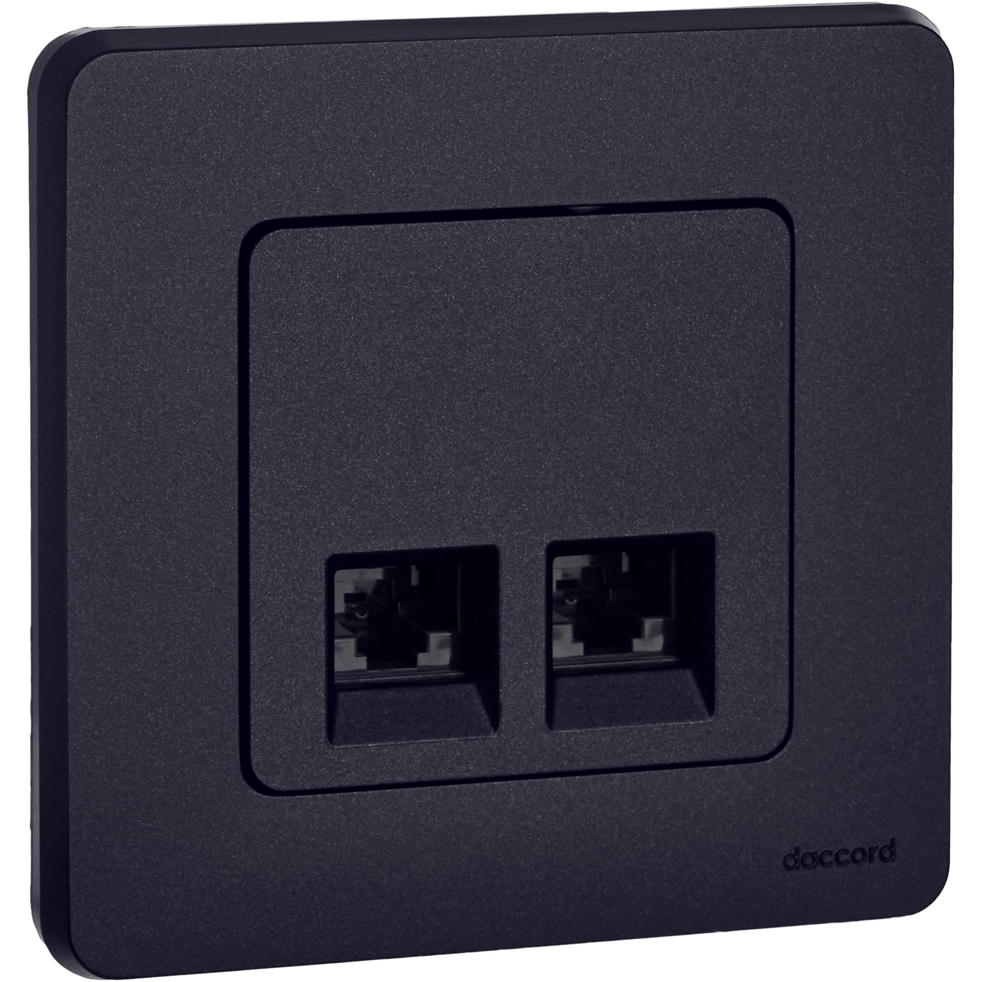 Розетка компьютерная двойная RJ45 категория 5Е UTP антрацит INSPIRIA IEK 673838