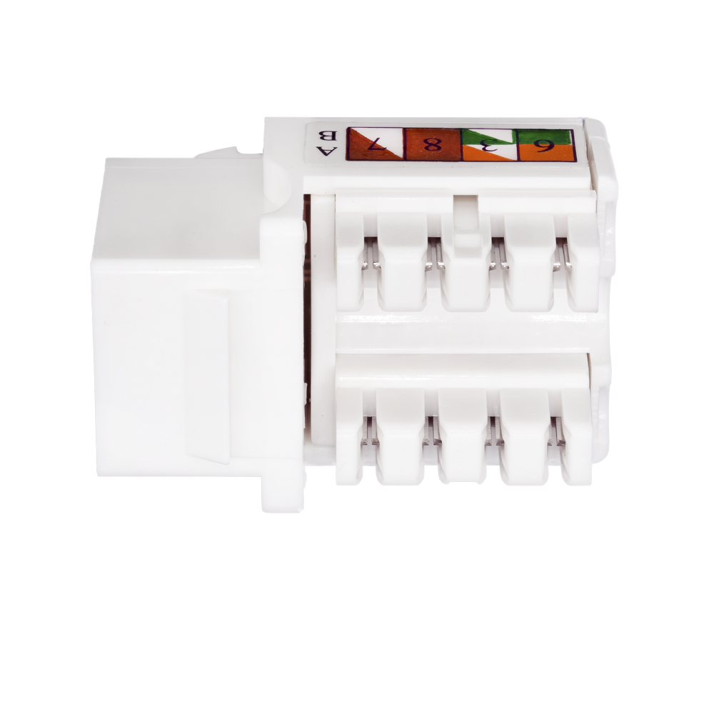 Keystone Jack 8P8C (RJ-45), UTP, Cat.5e. инструментальная заделка, белый SUPRLAN 10-0313