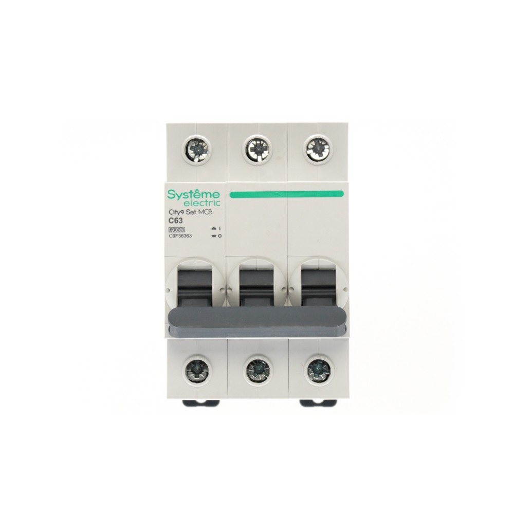 Выключатель автоматический трехполюсный (АВ) С 63А 3P 6kA 400В City9 Set Systeme Electric C9F36363