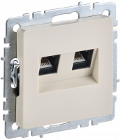BRITE Розетка компьютерная двойная RJ45 кат.5E РК10-2-БрКр бежевый IEK BR-K20-1-K10