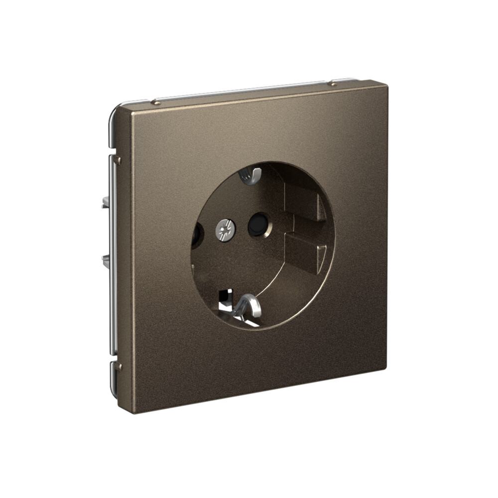 ARTGALLERY РОЗЕТКА с заземлением со шторками, 16А, механизм, быстрозажимные клеммы, мокко Systeme Electric GAL000645S