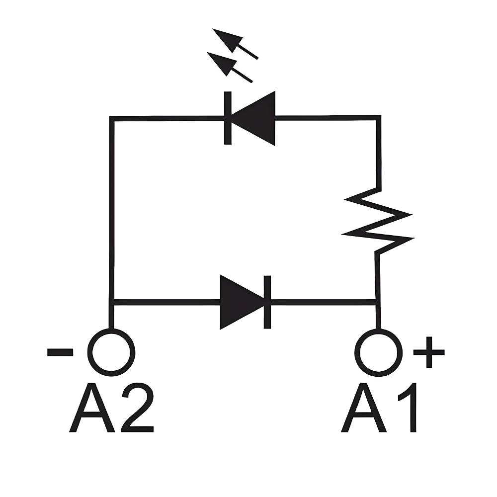 Модуль индикации и защиты, LED зелёный+диод (A1+), 6-24V DC DKC IMD-LD1G