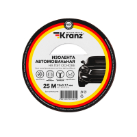 Изолента автомобильная, полиэстер, 0.17х19 мм, 25 м Kranz KR-09-2916