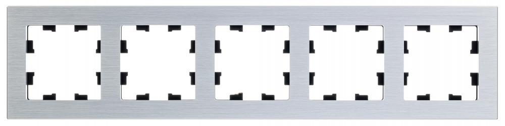 ATLASDESIGN NATURE рамка пятипостовая, МЕТАЛЛ СЕРЕБРО Systeme Electric ATN312105