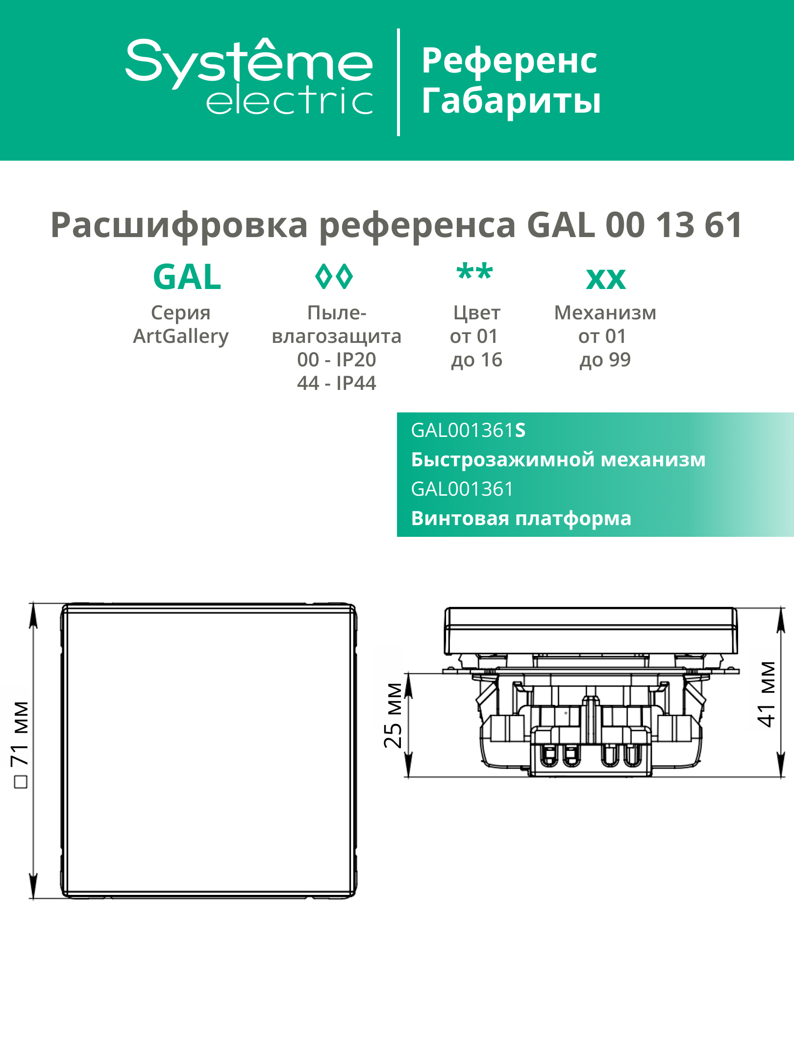 ARTGALLERY 1-клавишный переключатель, сх.6, 10АХ, механизм, лотос Systeme Electric GAL001361
