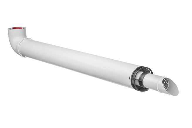 Дымоход коаксиальный 60/100 мм L 750 мм с фланцем антиобледенительное исполнение (алюминий) УТДК 01.56.000.000