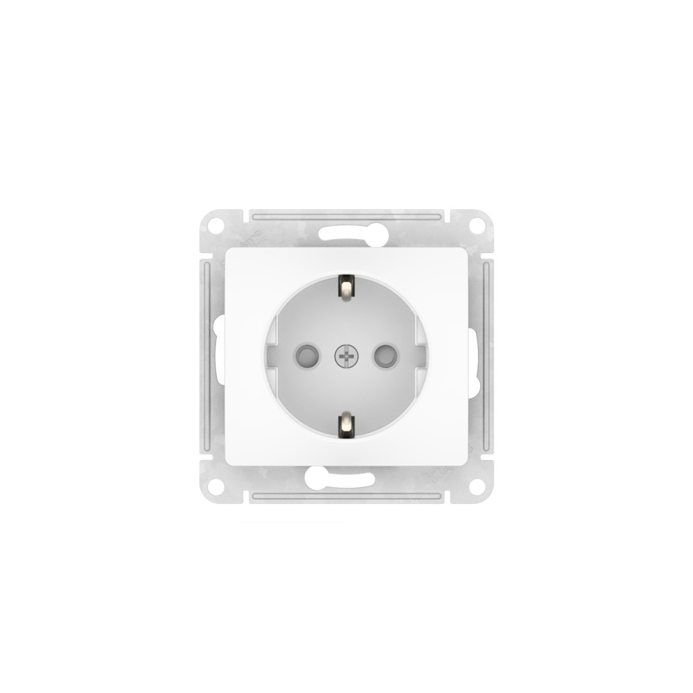 GLOSSA РОЗЕТКА с заземлением со шторками, 16А, быстрозажимные клеммы, БЕЛЫЙ Systeme Electric GSL000145S